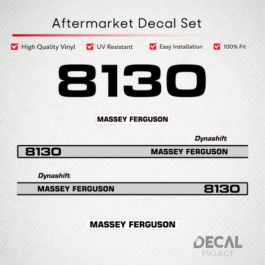 Aftermarket Decal Kit Compatible with Massey Ferguson 8130 – Premium Restoration Vinyl Set – Image 1