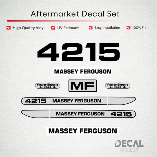 Aftermarket Decal Kit Compatible with Massey Ferguson 4215 – Power Shuttle Restoration Set – Image 1