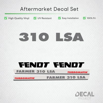 Fendt Farmer 310 LSA Turbomatik Decal Kit - restoration set premium a 6