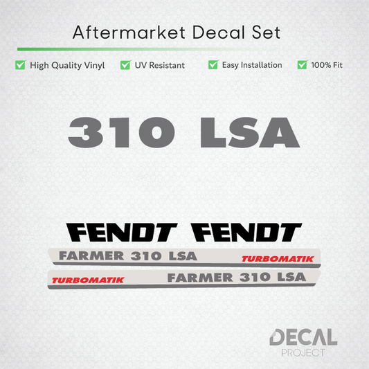 Fendt Farmer 310 LSA Turbomatik Decal Kit - restoration set premium a 6