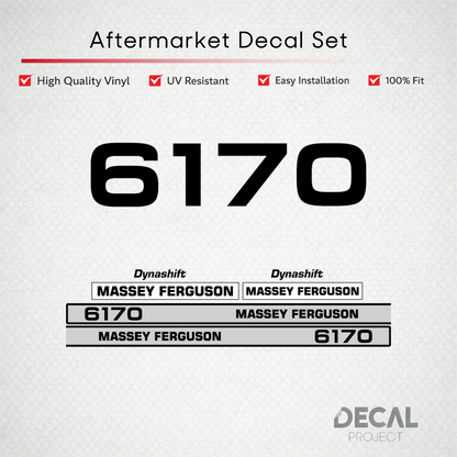 Aftermarket Decal Kit Compatible with Massey Ferguson 6170 – Dynashift Restoration Vinyl Set – Image 1
