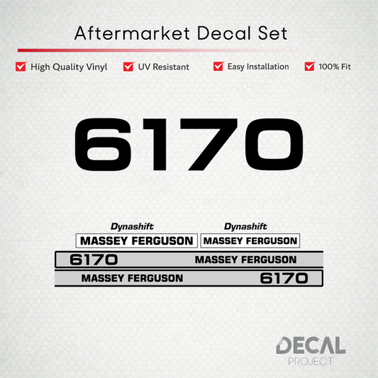 Aftermarket Decal Kit Compatible with Massey Ferguson 6170 – Dynashift Restoration Vinyl Set – Image 1