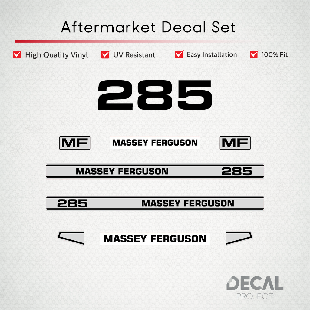 Aftermarket Decal Kit Compatible with Massey Ferguson 285 – Premium Restoration Vinyl Set – Image 1