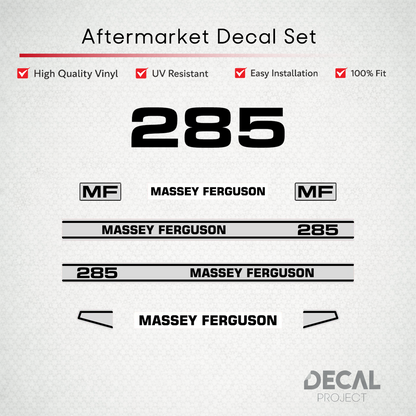 Aftermarket Decal Kit Compatible with Massey Ferguson 285 – Premium Restoration Vinyl Set – Image 1