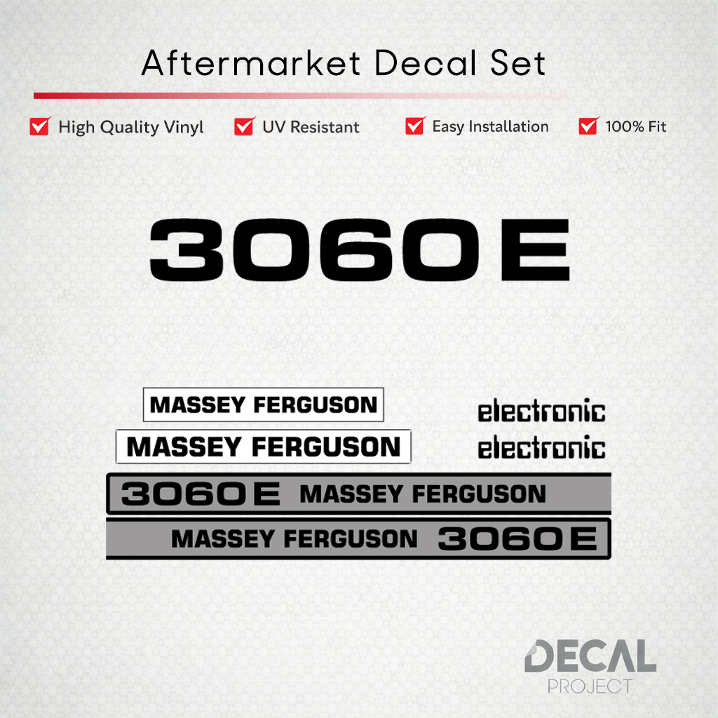 Aftermarket Decal Kit Compatible with Massey Ferguson 3060 E – Premium Restoration Vinyl Set – Image 1