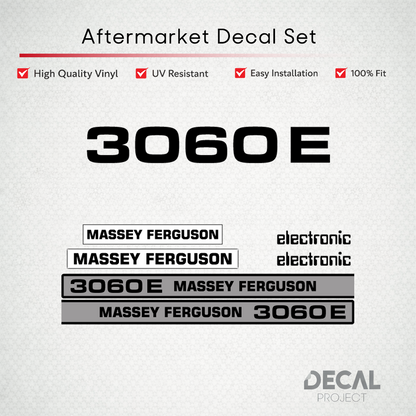 Aftermarket Decal Kit Compatible with Massey Ferguson 3060 E – Premium Restoration Vinyl Set – Image 1