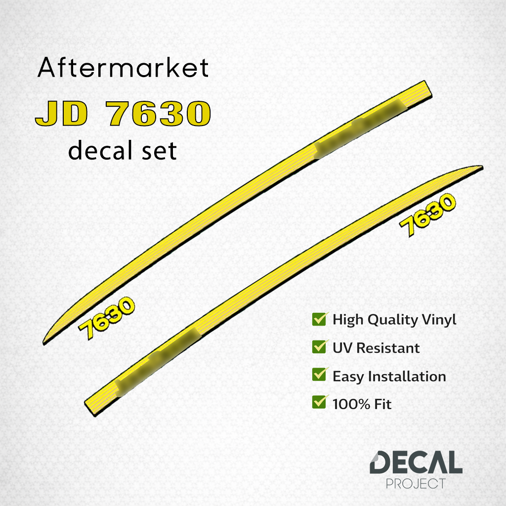 John Deere 7630 Decal Kit – High-Quality Aftermarket Restoration - Full Set