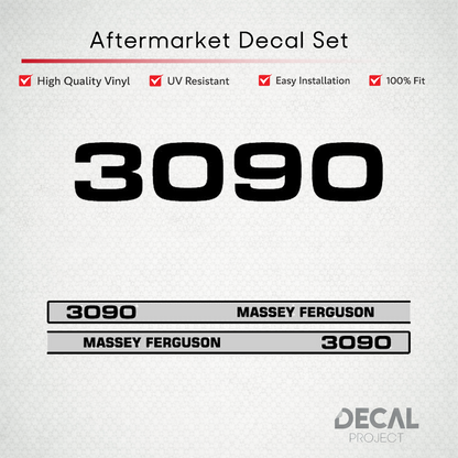 Aftermarket Decal Kit Compatible with Massey Ferguson 3090 – Six-Cylinder Hood Graphics Set – Image 1