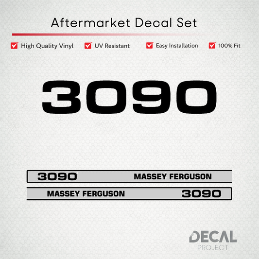 Aftermarket Decal Kit Compatible with Massey Ferguson 3090 – Six-Cylinder Hood Graphics Set – Image 1