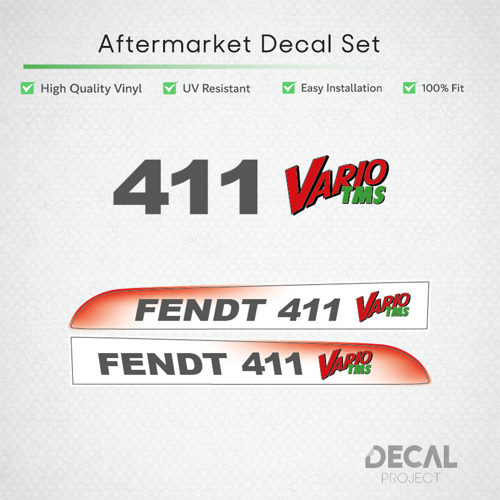 Fendt 411 Vario TMS Decal Kit - 400 Series Hood Graphics Premium Set