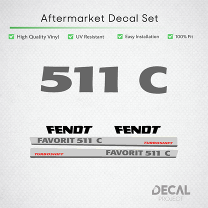 Fendt Favorit 511 C Turboshift Decal Kit - Premium 500 Series Restoration Vinyl