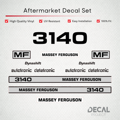 Aftermarket Decal Kit Compatible with Massey Ferguson 3140 – Dynashift Restoration Vinyl Set – Image 1