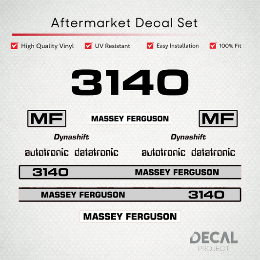 Aftermarket Decal Kit Compatible with Massey Ferguson 3140 – Dynashift Restoration Vinyl Set – Image 1
