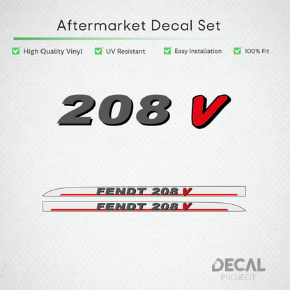 Fendt 208 V Decal Kit - Vineyard Series Premium Vinyl Restoration