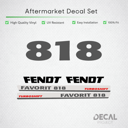 Fendt Favorit 818 Turboshift Decal Set - Heritage 800 Series Restoration Kit