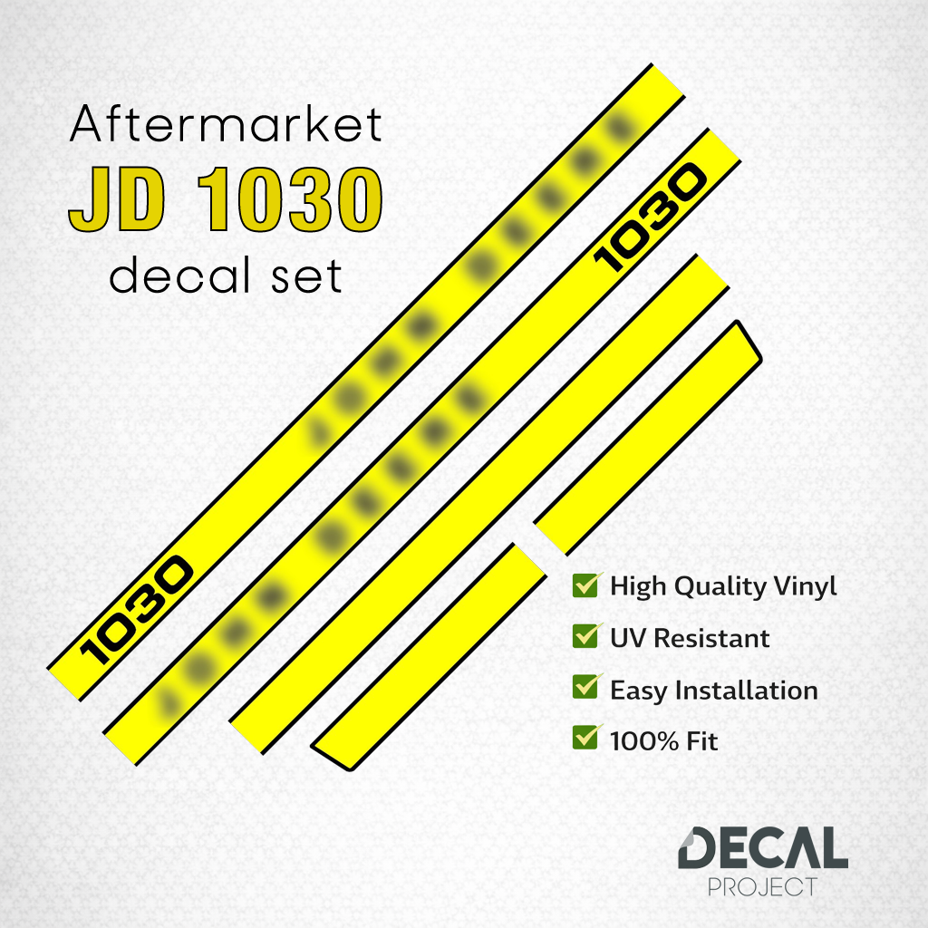 John Deere 1030 Decal Kit – Hood & Safety Stickers – Complete Replacement Set