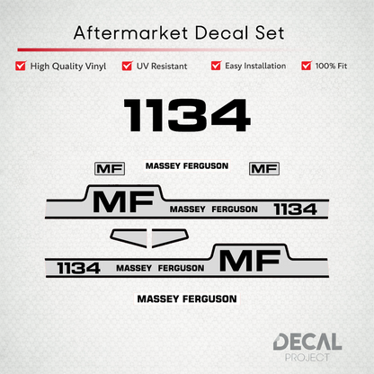 Aftermarket Decal Kit Compatible with Massey Ferguson 1134 – Premium Restoration Vinyl Set – Image 1