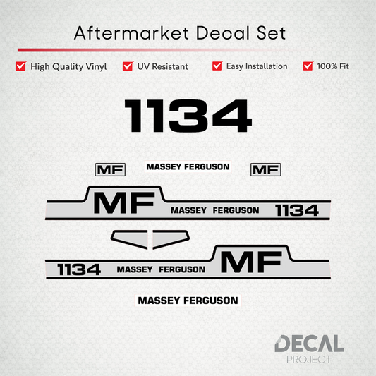 Aftermarket Decal Kit Compatible with Massey Ferguson 1134 – Premium Restoration Vinyl Set – Image 1
