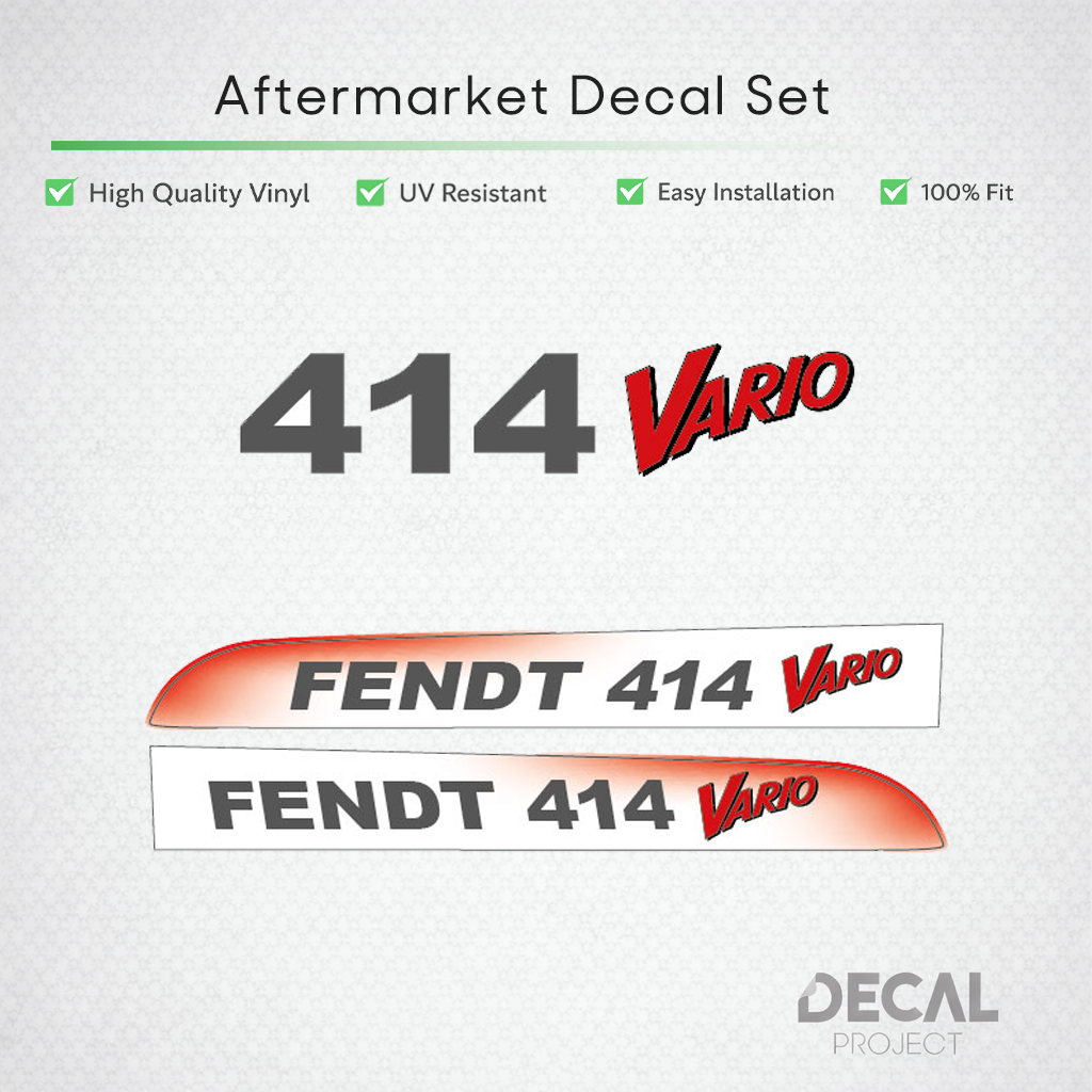 Fendt 414 Vario Decal Kit - Premium Hood Graphics Restoration Set - 400 Series