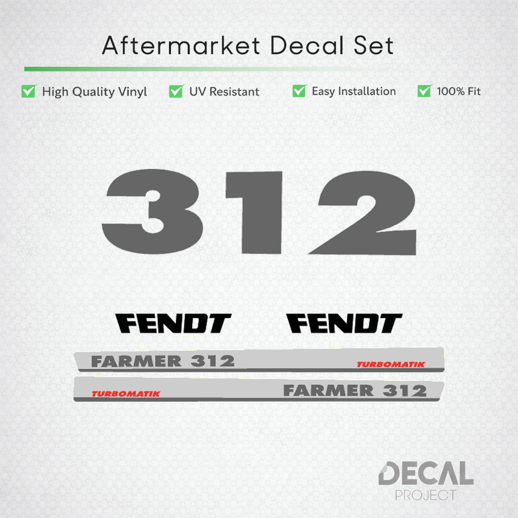 Fendt Farmer 312 Turbomatik Decal Kit - Flagship Restoration serie 6