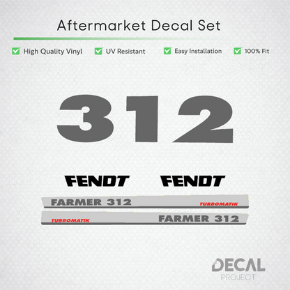 Fendt Farmer 312 Turbomatik Decal Kit - Flagship Restoration serie 6