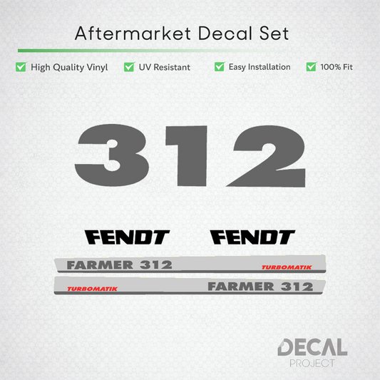 Fendt Farmer 312 Turbomatik Decal Kit - Flagship Restoration serie 6