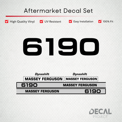 Aftermarket Decal Kit Compatible with Massey Ferguson 6190 – Dynashift Restoration Vinyl Set – Image 1