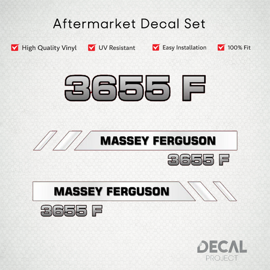 Aftermarket Decal Kit Compatible with Massey Ferguson 3655 F – Modern Series Hood Graphics Set – Image 1