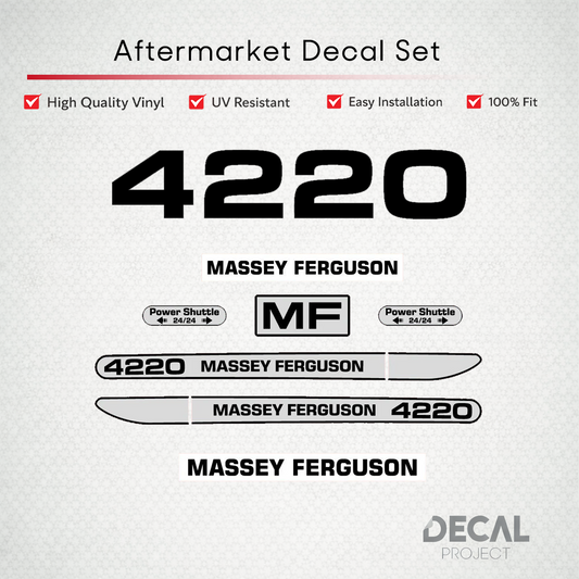 Aftermarket Decal Kit Compatible with Massey Ferguson 4220 – Power Shuttle Restoration Set – Image 1