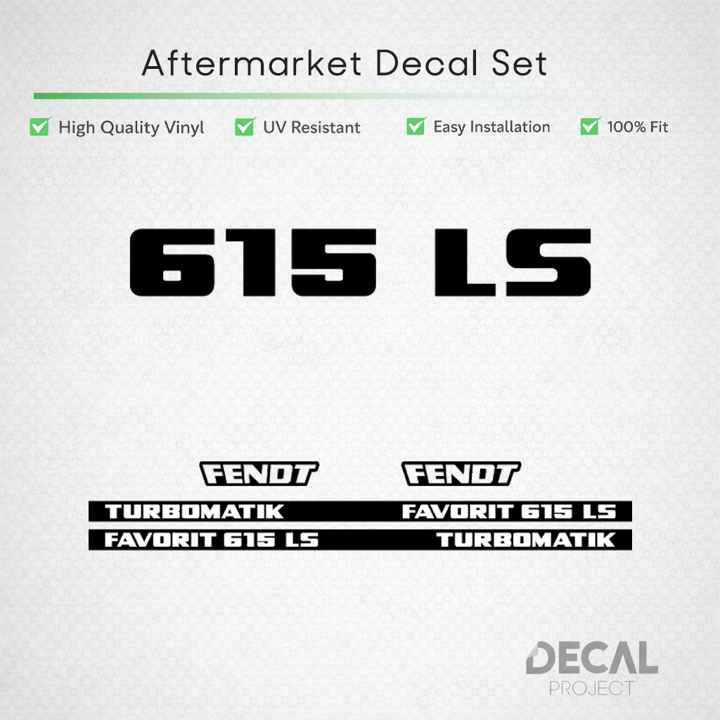 Fendt Favorit 615 LS Turbomatik Decal Kit - Premium 6-Cylinder Heavy-Duty Restoration