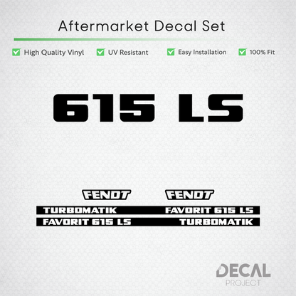Fendt Favorit 615 LS Turbomatik Decal Kit - Premium 6-Cylinder Heavy-Duty Restoration