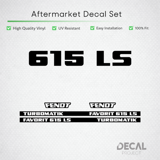 Fendt Favorit 615 LS Turbomatik Decal Kit - Premium 6-Cylinder Heavy-Duty Restoration