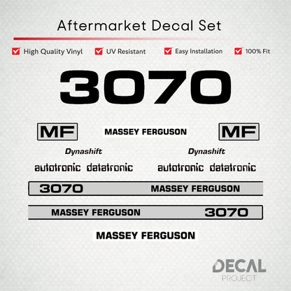 Aftermarket Decal Kit Compatible with Massey Ferguson 3070 – Autotronic Restoration Vinyl Set – Image 1