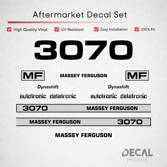 Aftermarket Decal Kit Compatible with Massey Ferguson 3070 – Autotronic Restoration Vinyl Set – Image 1
