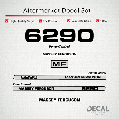 Aftermarket Decal Kit Compatible with Massey Ferguson 6290 – PowerControl Hood Graphics Set – Image 1