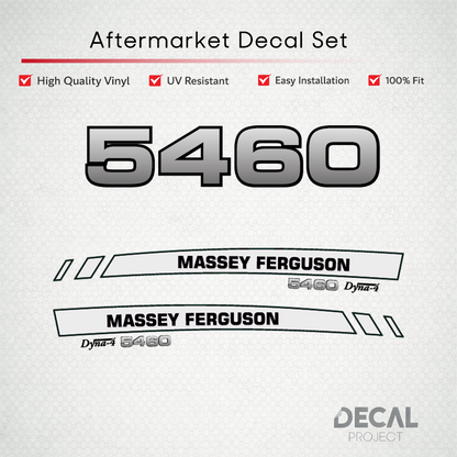 Aftermarket Decal Kit Compatible with Massey Ferguson 5460 – Premium Dyna-4 Hood Graphics Set – Image 1