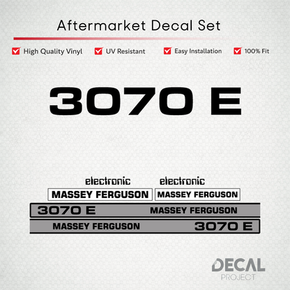 Aftermarket Decal Kit Compatible with Massey Ferguson 3070 E – Premium Restoration Vinyl Set – Image 1