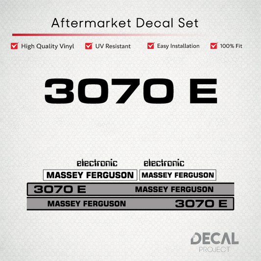 Aftermarket Decal Kit Compatible with Massey Ferguson 3070 E – Premium Restoration Vinyl Set – Image 1