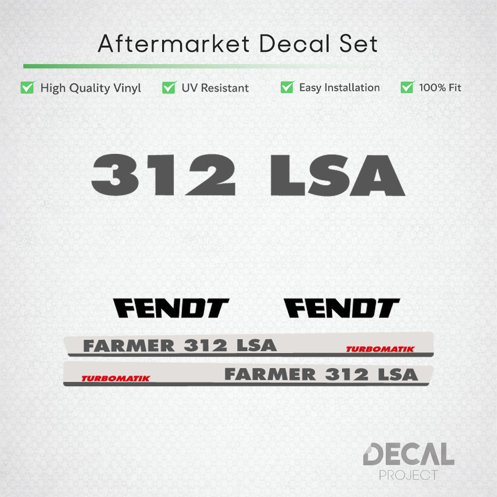 Fendt Farmer 312 LSA Turbomatik Decal Kit - set Premium Vinyl serie