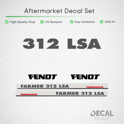 Fendt Farmer 312 LSA Turbomatik Decal Kit - set Premium Vinyl serie