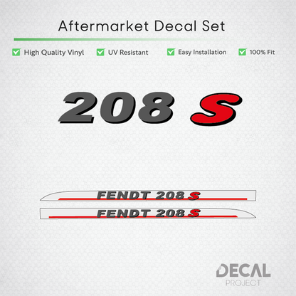 Fendt 208 S Decal Kit - Vinyl Restoration premium Standard Series