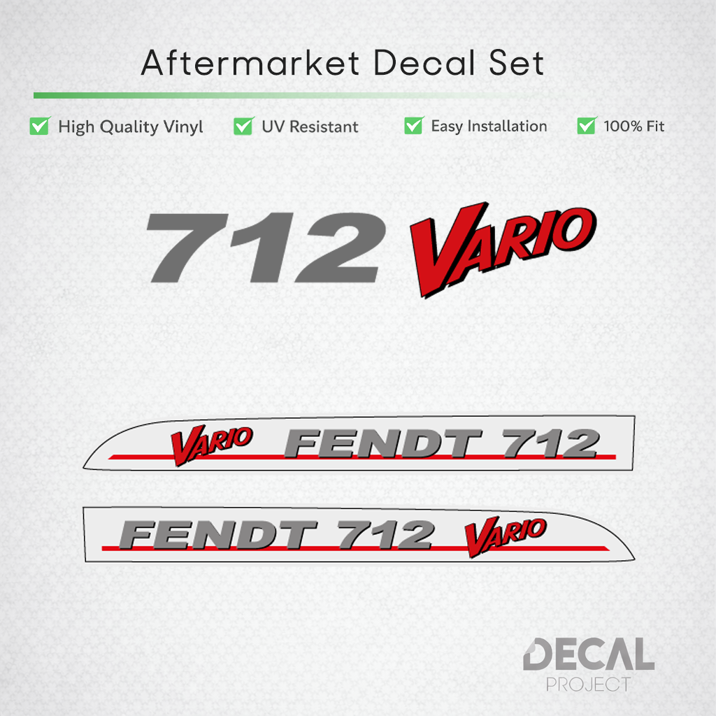 Fendt 712 Vario Decal Set - Premium 700 Series Gen 1 Restoration Vinyl Kit