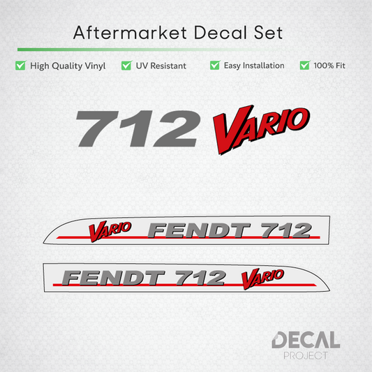 Fendt 712 Vario Decal Set - Premium 700 Series Gen 1 Restoration Vinyl Kit
