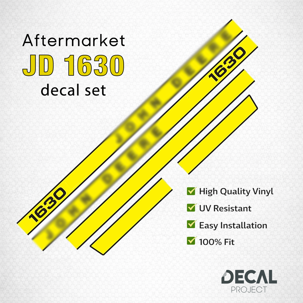 John Deere 1630 Decal Kit – Hood & Safety Stickers – Full Restoration Set