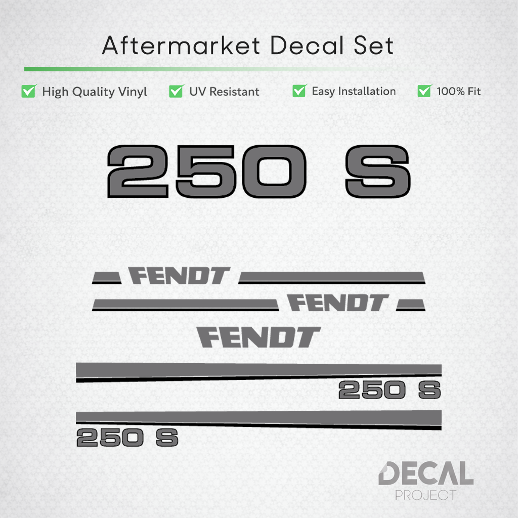 Fendt 250 S Decal Set - Professional Premium Restoration Vinyl Set