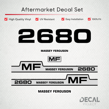 Aftermarket Decal Kit Compatible with Massey Ferguson 2680 – Stepped Stripe Restoration Set – Image 1