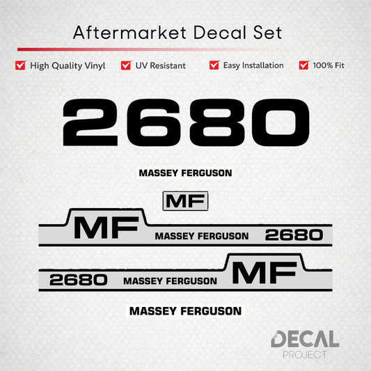 Aftermarket Decal Kit Compatible with Massey Ferguson 2680 – Stepped Stripe Restoration Set – Image 1