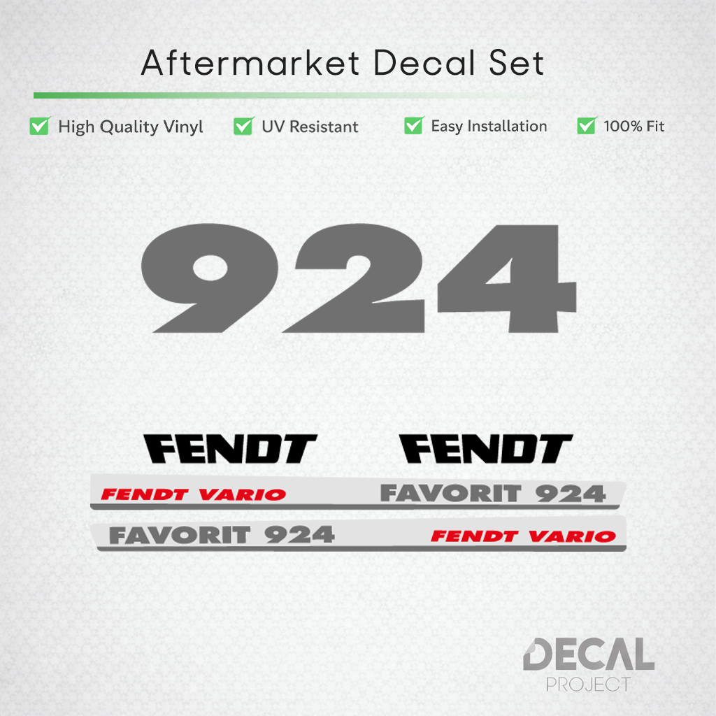 Fendt Favorit 924 Vario Decal Set - rare First Generation Restoration