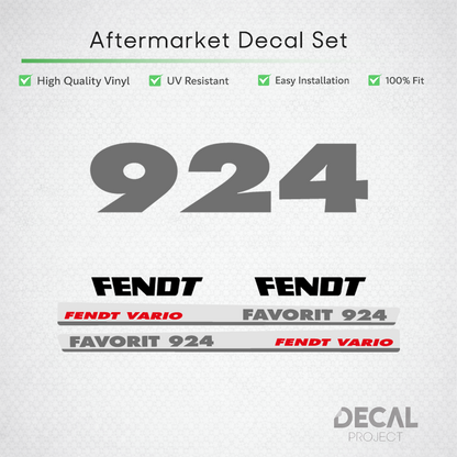 Fendt Favorit 924 Vario Decal Set - rare First Generation Restoration