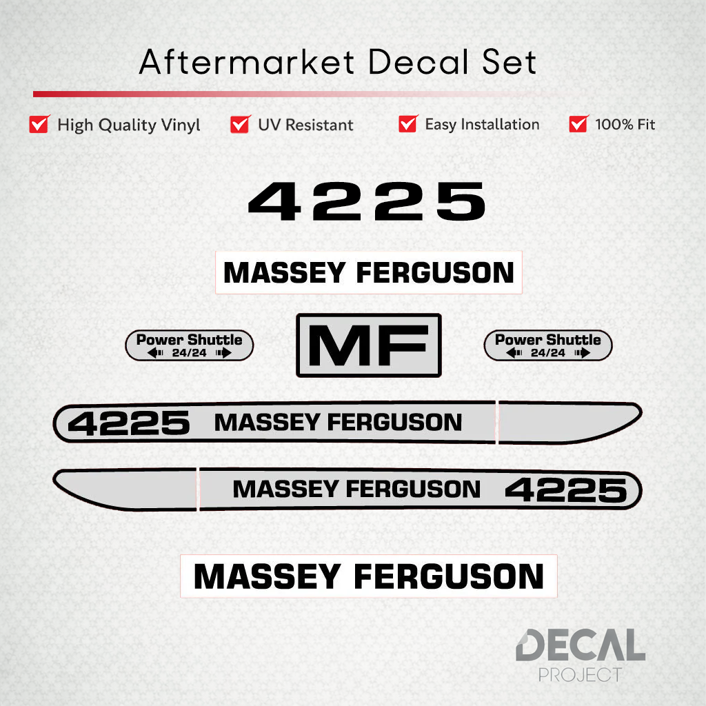 Aftermarket Decal Kit Compatible with Massey Ferguson 4225 – 2000 Version Restoration Vinyl Set – Image 1